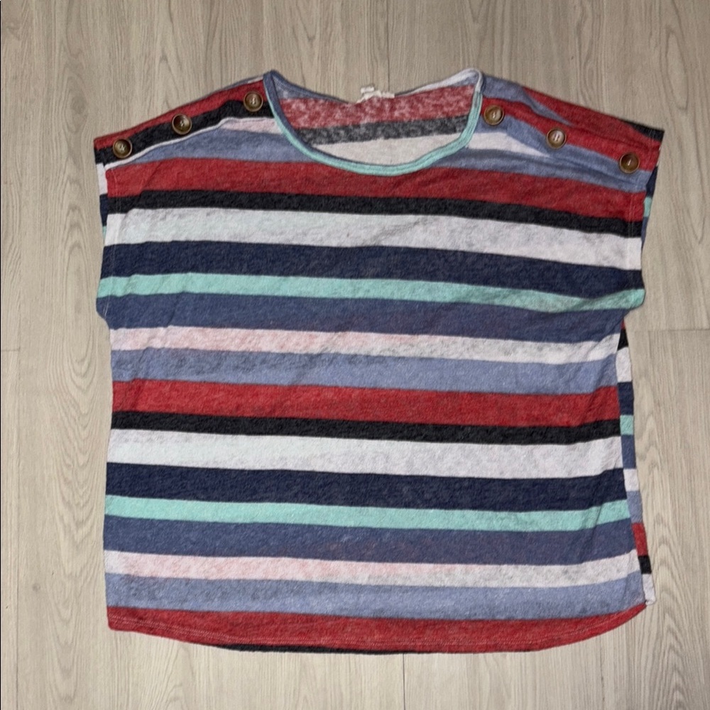 EXCLUSIVE ONE Striped Multicolor Women's Blouse 3X